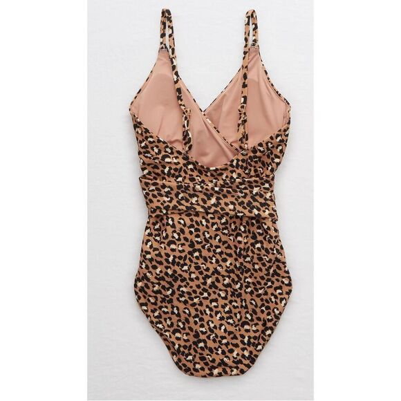 Aerie Leopard Full Coverage One Piece Swimsuit size small NWT - Picture 4 of 10